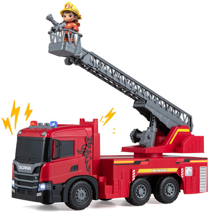 Costzon Licensed Scania Large Fire Truck Toy with 360° Extendable Ladder(Fire Truck)