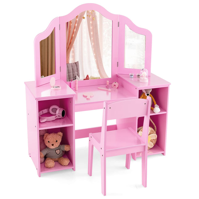 2 in 1 Princess Makeup Dressing Table - Costzon