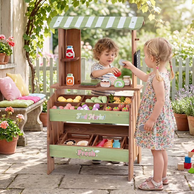 Costzon Wooden Grocery Store Pretend Play