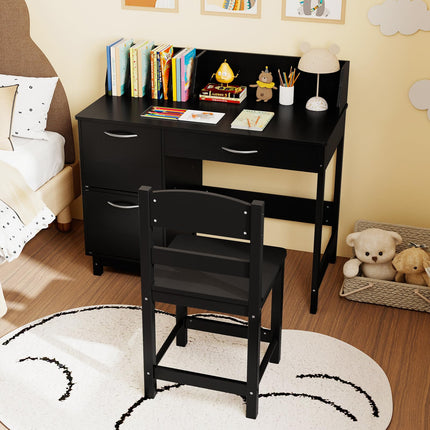 Costzon Kids Desk and Chair Set Wooden Student Study Desk Set