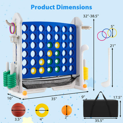 Costzon Giant 4-in-A-Row Connect Game with Adjustable Height for Indoor Outdoor Family