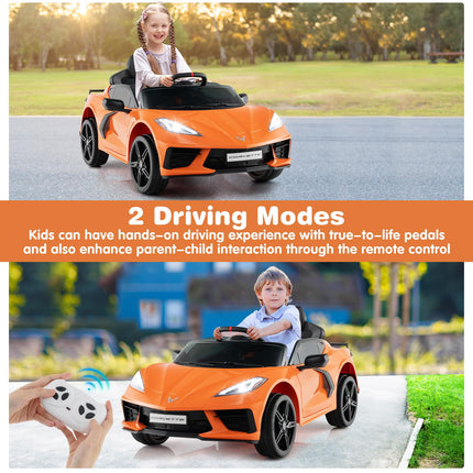 Costzon Ride On Car, Licensed Chevrolet Corvette C8 Kids' Electric Vehicles w/Remote Control,  Kids Car for Boys Girls Aged 3+