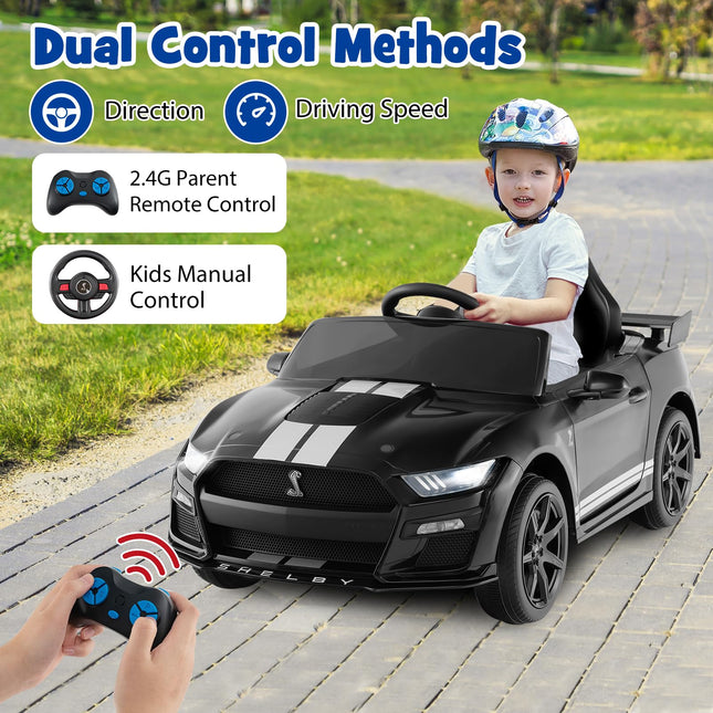 Costzon 12V Kids Ride on Car, Licensed Ford Mustang Shelby GT500 Electric Vehicle w/Remote Control