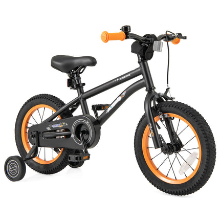 Costzon Outer Space Kids Bike, 14 Inch Sport Bicycle for 4-7 Years Old w/Adjustable Saddle, Training Wheels