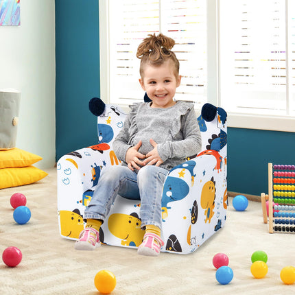 Costzon Kids Sofa, Foam Filled Armchair with Padded Pillow, Upholstered Sofa Chair