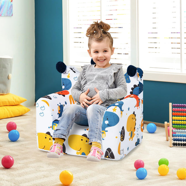 Costzon Kids Sofa, Foam Filled Armchair with Padded Pillow, Upholstered Sofa Chair
