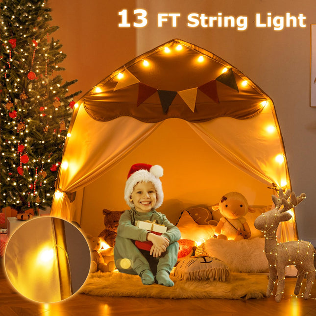 Costzon Kids Tent, Large Indoor Outdoor Dome Tent Playhouse w/Bright Lights