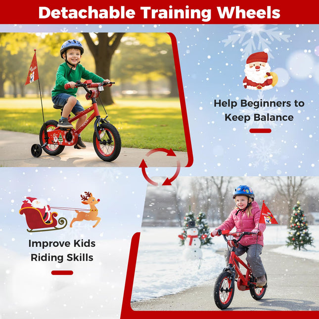 BABY JOY Kids Bike Christmas Music Bicycle 12 14 16 18 Inches for 3-8 Years