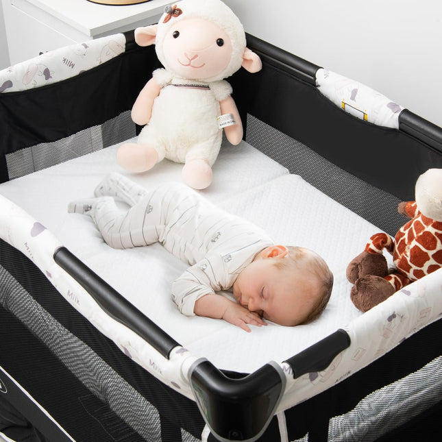 BABY JOY Pack and Play Mattress Pad, Dual Sided Foldable 38''x26'' Baby Mattress w/Carrying Bag