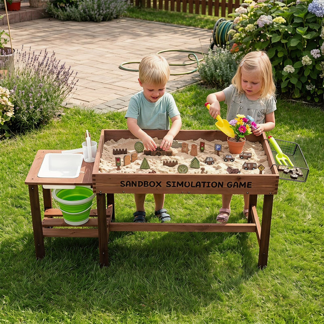Costzon Sensory Table with Water Pump & Sink
