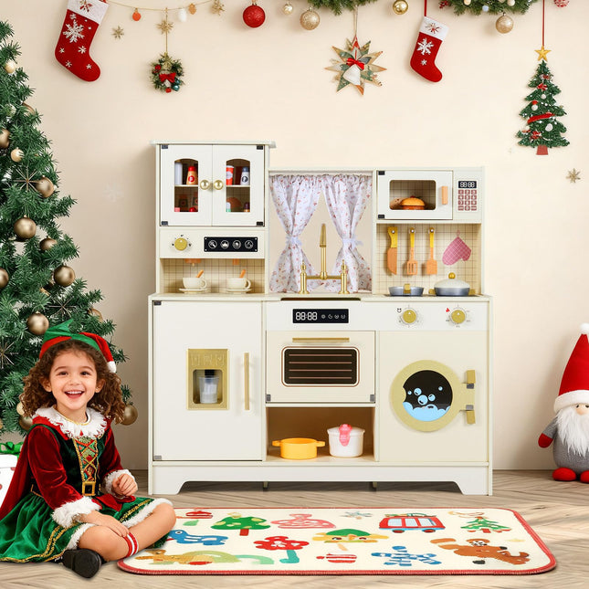 Costzon Wooden Toy Kitchen Playset w/Ice Maker