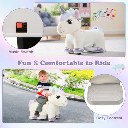 Costzon Kids Ride on Toy Car, 6V Battery Powered Electric Ride on Animal Toy, Cute Ride on Horse Riding Pony