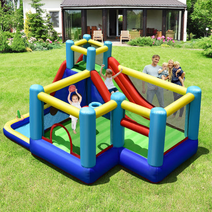 8 in 1 Kids Giant Bounce House with 735W Blower