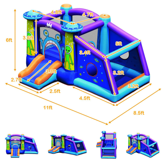 Inflatable Bounce House Alien Style Jumping Bouncy Castle with Slide