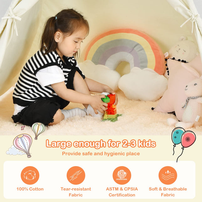 Costzon Teepee Tent for Kids Foldable Play Tent with Unique Reinforcement Part