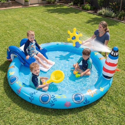 Costzon Shark Outdoor Kids Summer Playhouse Inflatable Water Park (74'' x 60'' x 24.8'')