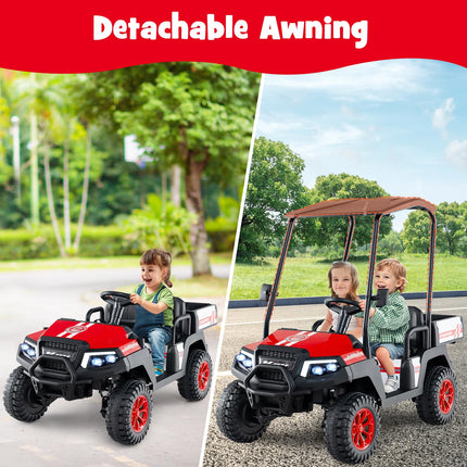 Costzon 24V Kids Golf Cart, 4WD 2 Seater Ride on Car