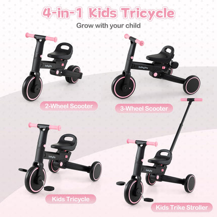 Costzon Toddler Tricycle Handle Adjustable Seat Removable Pedal & EVA Foam Wheels