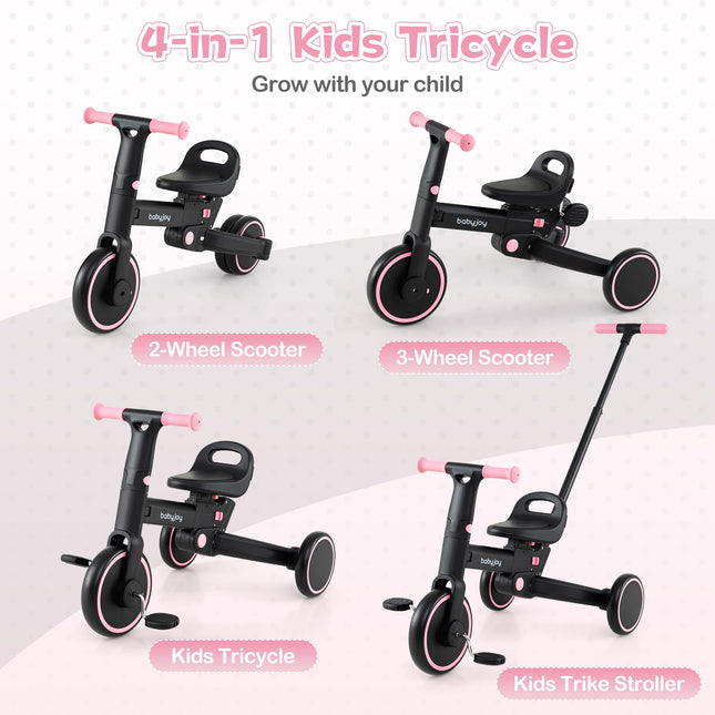 Costzon Toddler Tricycle Handle Adjustable Seat Removable Pedal & EVA Foam Wheels