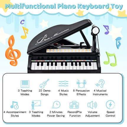 Costzon Kids Piano, 31 Key Mini Grand Piano Toy Keyboard with Microphone