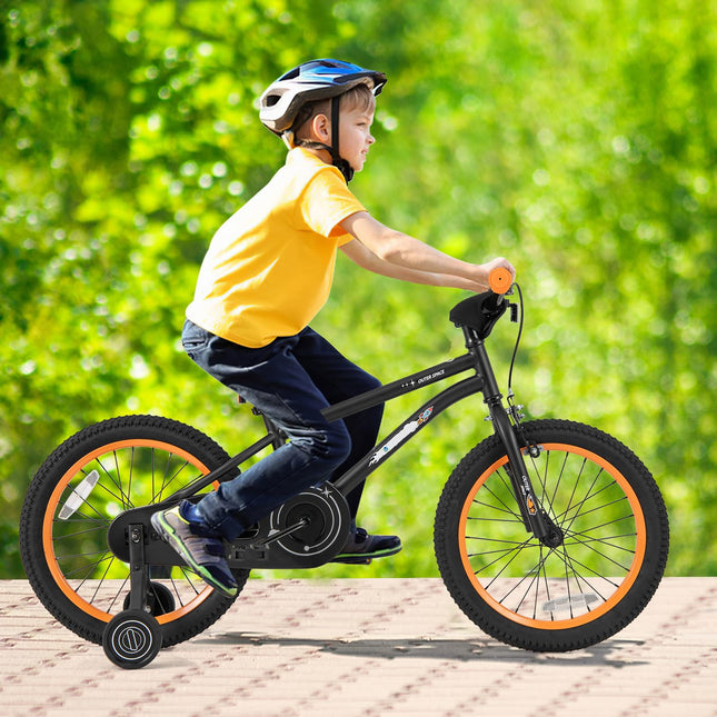 Costzon Outer Space Kids Bike, 18 Inch Sport Bicycle for 4-7 Years Old w/Adjustable Saddle, Training Wheels