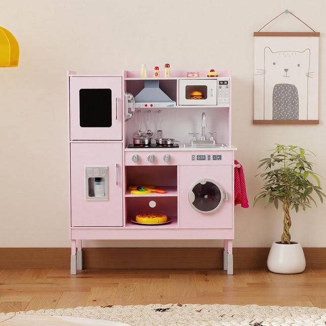 Costzon Wooden Kitchen Toy Set with Range Hood