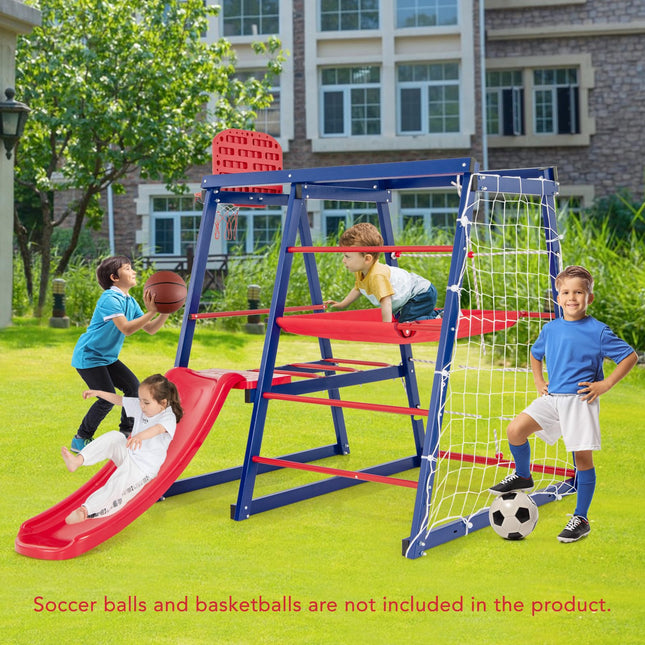 Costzon 7 in 1 Climbing Toys for Toddlers, Indoor Outdoor Kids Gym for Exercise w/Climbing Net