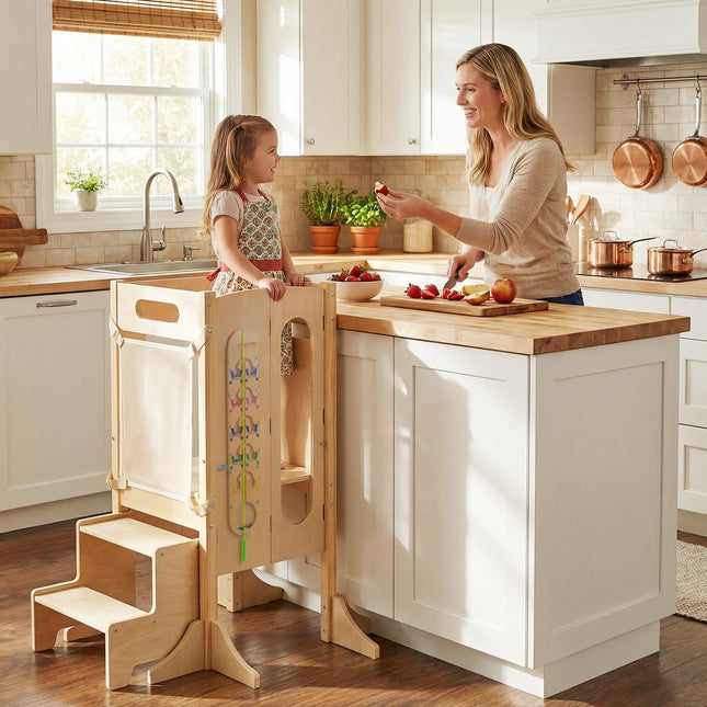 Costzon Foldable Standing Tower with Built-in Chalkboard & Detachable Safety Net