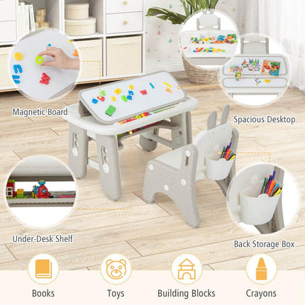 Costzon Kids Table and Chair Set, Graffiti Activity Table, Toddlers Art Table & Chair
