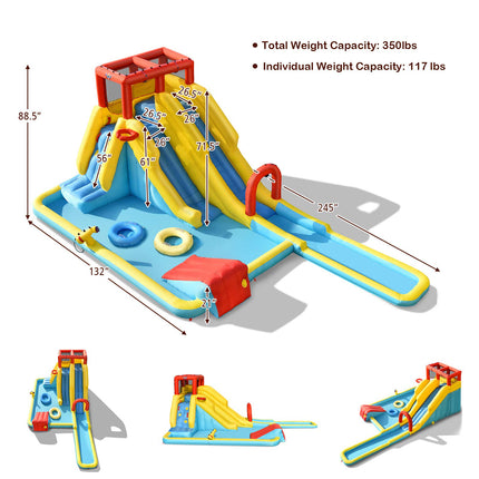 BOUNTECH Inflatable Water Slide, 20.5x11FT Mega Waterslide Park Dual Long Slides