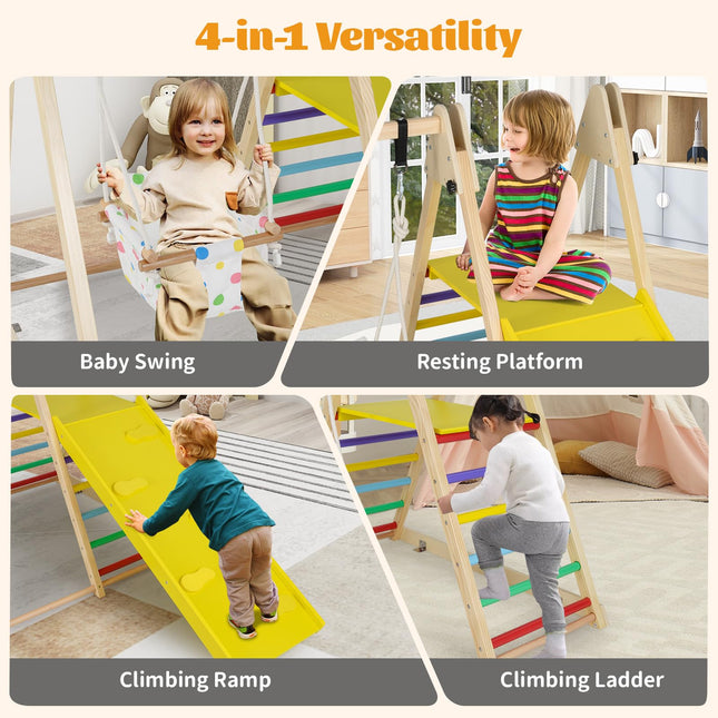 Costzon Indoor Jungle Gym Montessori Climbing Toys for Toddlers