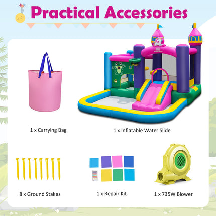 BOUNTECH Inflatable Bounce House, 6-in-1 Giant Indoor Outdoor Party Bouncy Castle for Kids Family Fun w/Large Ball Pit