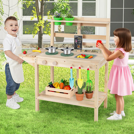 Costzon Mud Kitchen Solid Wood Potting Bench