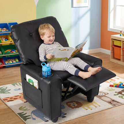 Costzon Kids Recliner PU Leather Toddler Baby Push Back Sofa