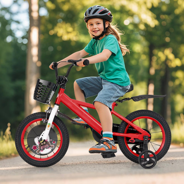 Costzon Rabbit Pilot Sporty Kids Bike, 14 Inch Child Bike for 3-8 Years Old with Adjustable Height