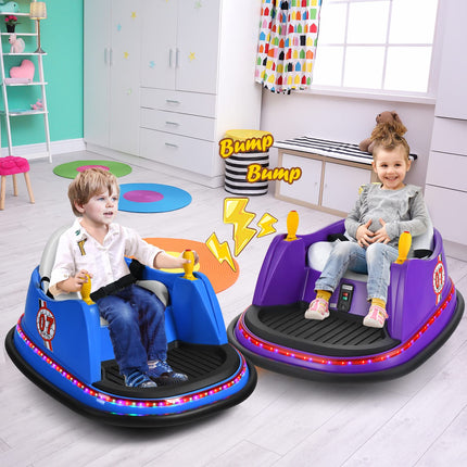 Costzon Bumper Car for Kids, 12V Battery Powered Bumping Car w/Remote Control, Dual Joysticks