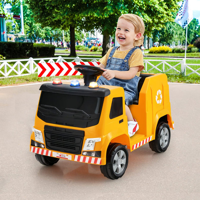 Costzon Ride on Car, 12V Battery Powered Recycling Garbage Truck w/Remote Control