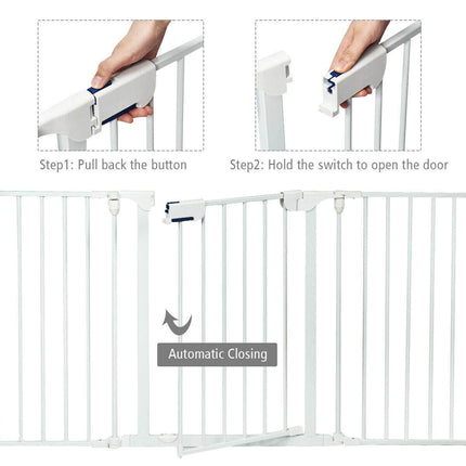 115 Inch Length 5 Panel Adjustable Wide Fireplace Fence - Costzon