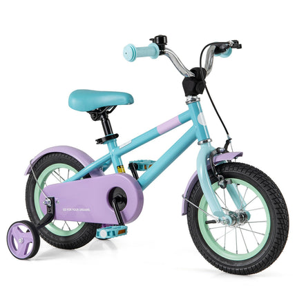 BABY JOY Kids Bike, 12 Inch Sport Style Children's Bicycle with Vivid Color, Training Wheels