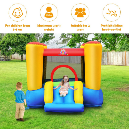 BOUNTECH Inflatable Bounce House, Bouncy House for Kids Indoor Outdoor Party, Portable Backyard Castle Bouncer