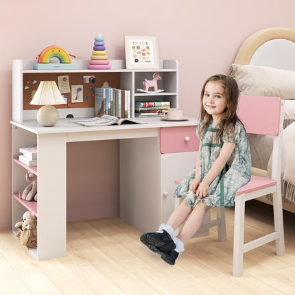 Costzon Kids Desk and Chair Set Study Table Computer Workstation