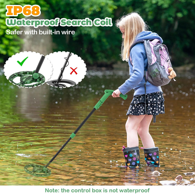 Costzon Metal Detector for Kids, 24.5"-33.5" Adjustable Junior Gold Detector, Lightweight Kids Metal Detector