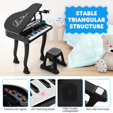 Costzon Kids Piano, 37 Key Mini Grand Piano Toy Keyboard, Portable Electronic Piano Educational Musical Instrument Toy
