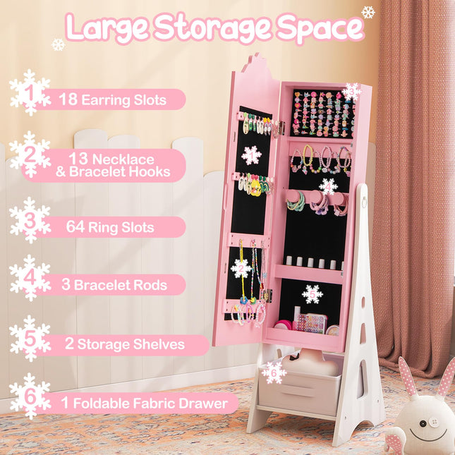 Costzon Kids Vanity & Jewelry Armoire Cabinet