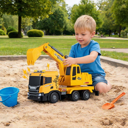 Costzon Licensed Scania Excavator Toy with Adjustable Arm Bucket(Excavator)
