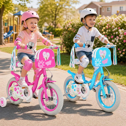 BABY JOY 12 14 16 18 Inch Girls Bike w/Streamers & Bag