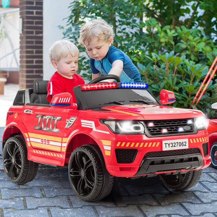 Costzon Ride on Car, 12V Fire Fighter SUV Vehicle w/Remote Control