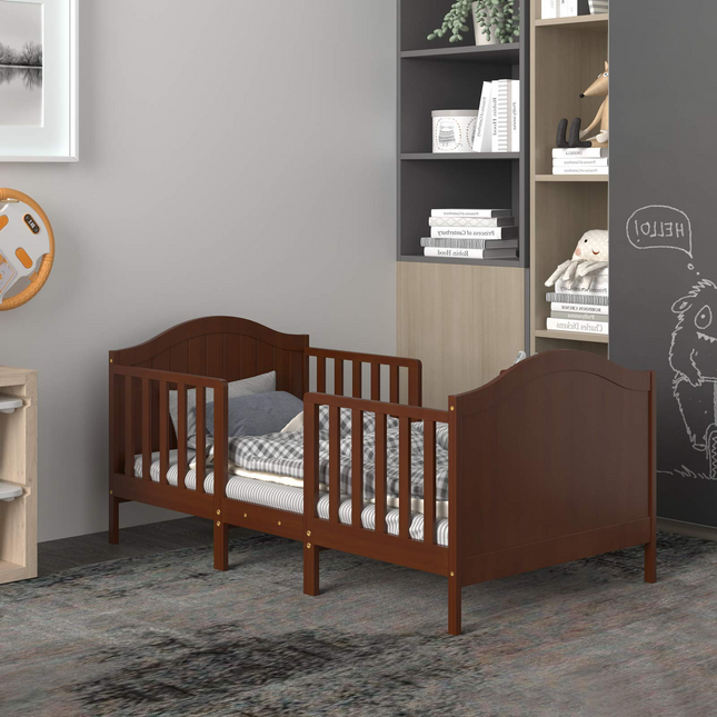 Costzon 2 in 1 Convertible Toddler Bed, Classic Wood Kids Bed, Children Bed Frame Convert to Two Chairs/Sofa/Cribs
