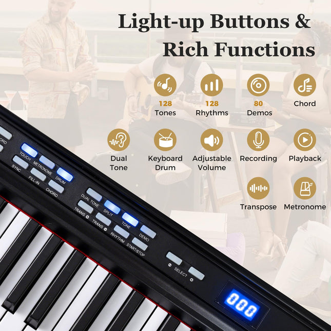 Costzon 88 Key Piano Keyboard | Electric Digital Piano with Stand