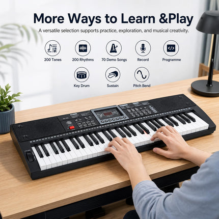 Costzon 61 Key Keyboard Piano | Portable Digital Piano Musical Instrument for Beginners